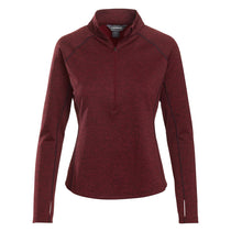 Landway Women's Heather Deep Red Alpha Heathered 1/4-Zip Pullover