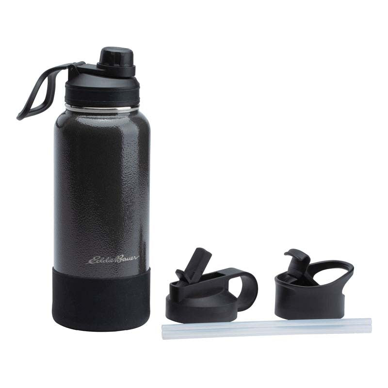 Eddie Bauer Black Peak - 3-Lid 32 oz. Vacuum Insulated Water Bottle Set