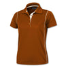 BAW Women's Texas Orange/White Color Rib Shoulder Cool Tek Polo