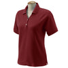 Devon & Jones Women's Burgundy Pima Pique Short-Sleeve Y-Collar Polo