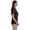 Devon & Jones Women's Espresso Pima Pique Short-Sleeve Y-Collar Polo