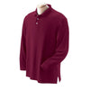 Devon & Jones Men's Burgundy Pima Pique Long-Sleeve Polo