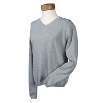 Devon & Jones Women's Grey Heather V-Neck Sweater