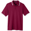 Devon & Jones Men's Burgundy/White CrownLux Performance Plaited Tipped Polo