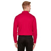 Devon & Jones Men's Red CrownLux Performance Plaited Long Sleeve Polo