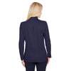 Devon & Jones Women's Navy CrownLux Performance Plaited Long Sleeve Polo