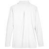 Devon & Jones Women's White CrownLux Performance Plaited Long Sleeve Polo