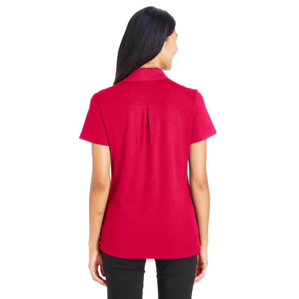 Devon & Jones Women's Red CrownLux Performance Polo