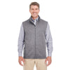 Devon & Jones Men's Dark Grey Heather Newbury Melange Fleece Vest