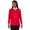 Devon & Jones Women's Red Perfect Fit Ribbon Cardigan