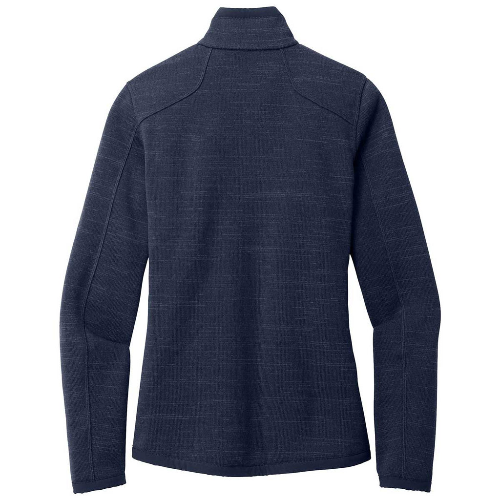 Eddie Bauer Women's River Blue Heather Sweater Fleece Full Zip