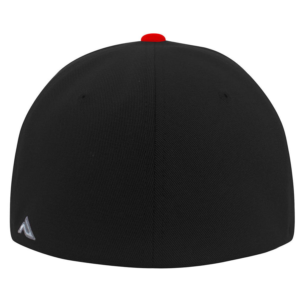 Pacific Headwear Black/Red Premium A/C2 Performance FlexFit Cap