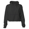 Independent Trading Co. Women's Black Lightweight Pullover Crop Windbreaker