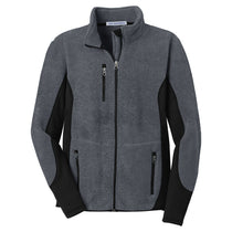Port Authority Men's Charcoal Heather/Black R-Tek Pro Fleece Full-Zip Jacket