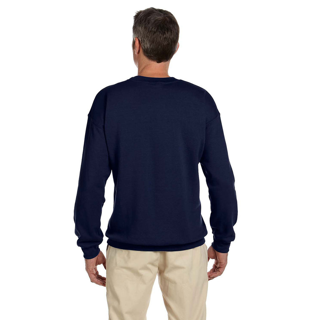 Hanes Men's Navy 9.7 oz. Ultimate Cotton 90/10 Fleece Crew