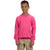 Gildan Youth Safety Pink Heavy Blend 8 oz. 50/50 Fleece Crew