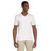 Gildan Men's White Softstyle 4.5 oz. V-Neck T-Shirt