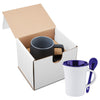 Primeline Blue-Cobalt 10 oz Two-Tone Ceramic Mug with Matching Spoon in Individual Mailer