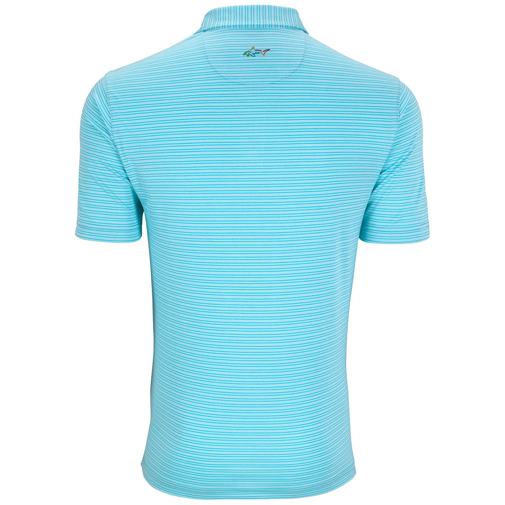 Greg Norman Men's Aqua Protek Micro Stripe Polo