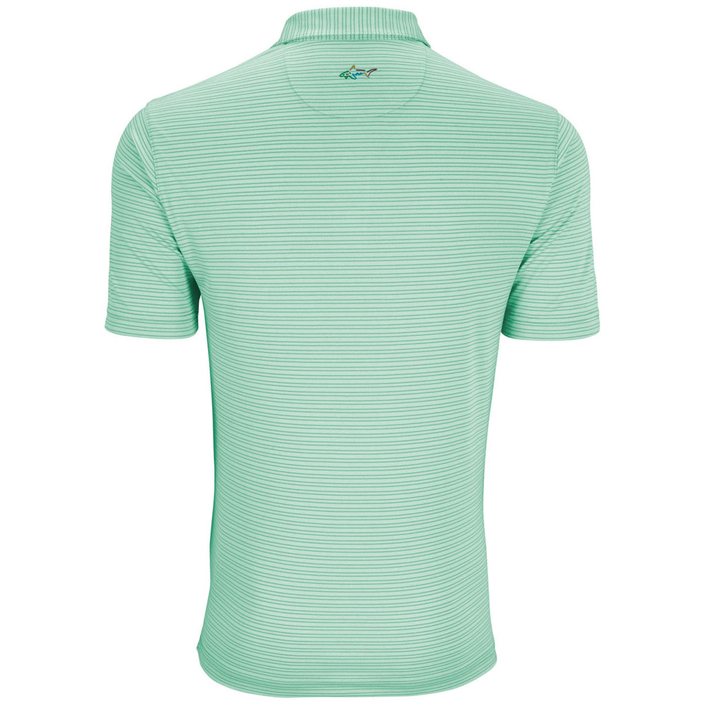 Greg Norman Men's Mint Protek Micro Stripe Polo