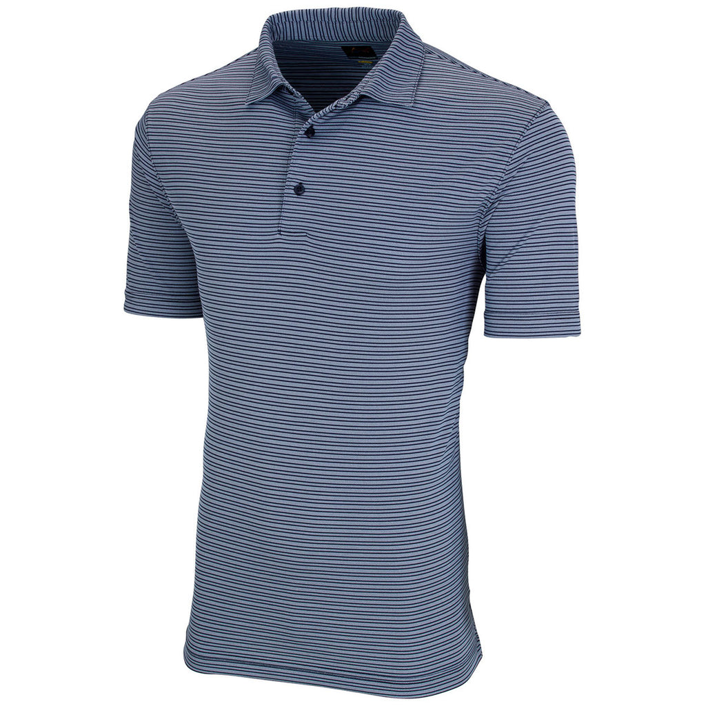 Greg Norman Men's Navy Protek Micro Stripe Polo