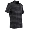 Greg Norman Men's Black Heather LAB Stripe Polo