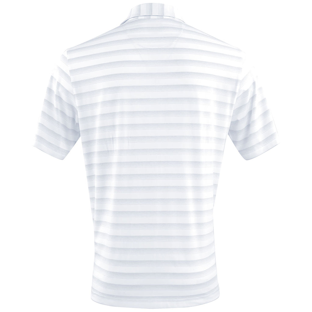 Greg Norman Men's White LAB Stripe Polo