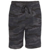 Independent Trading Co. Men's Black Camo Midweight Fleece Short