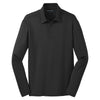 Port Authority Men's Black Silk Touch Performance Long Sleeve Polo