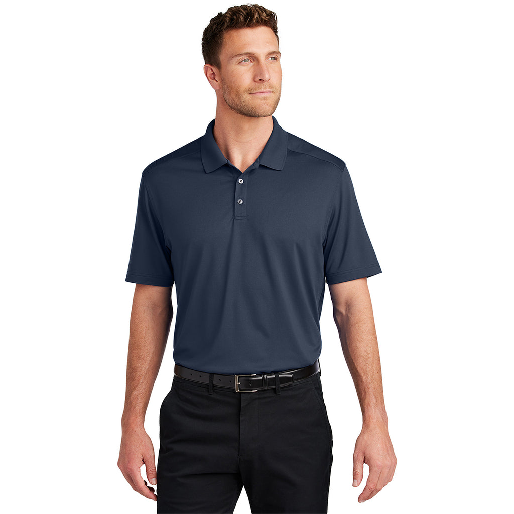 Port Authority Men's River Blue Navy City Stretch Flat Knit Polo