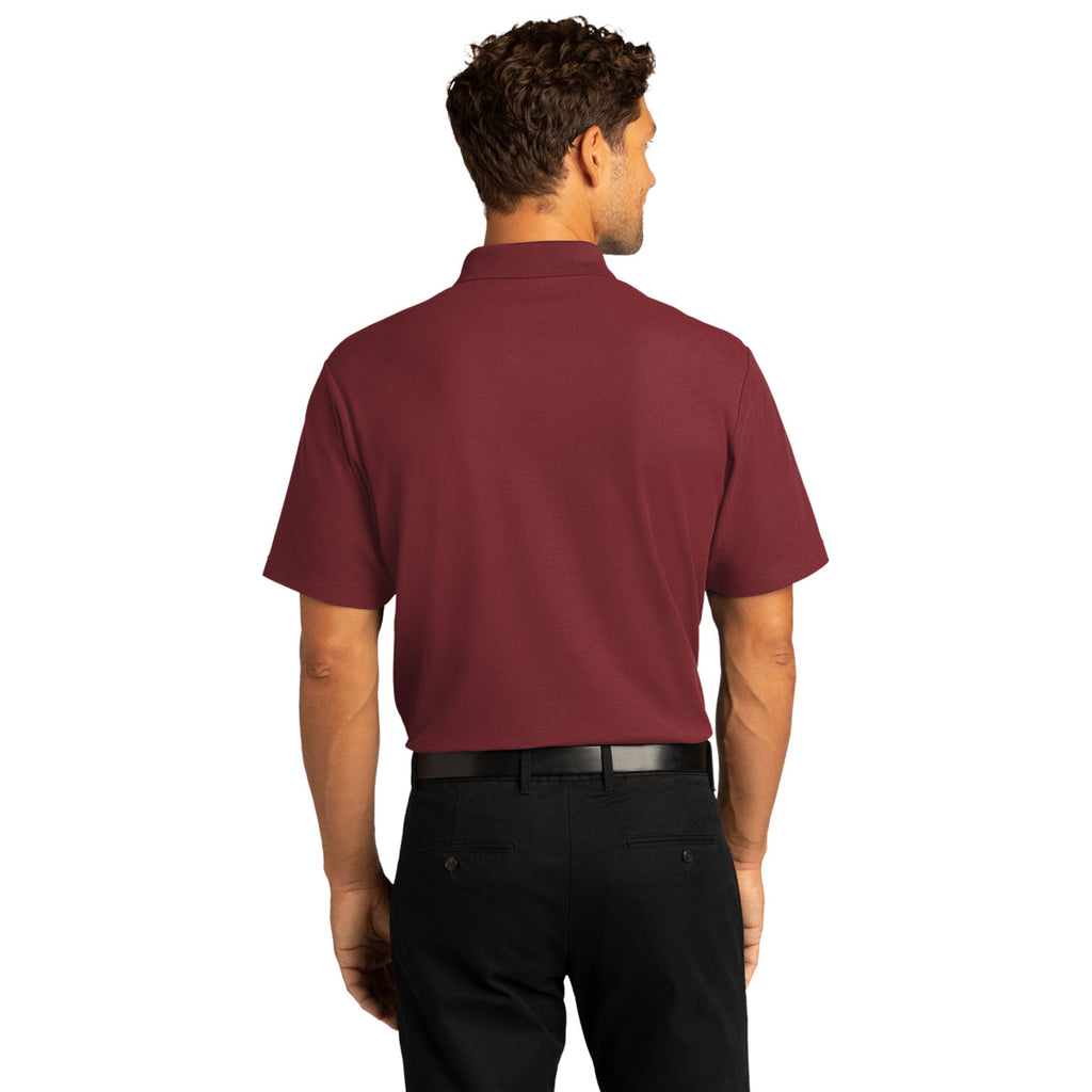 Port Authority Men's Burgundy SuperPro React Polo