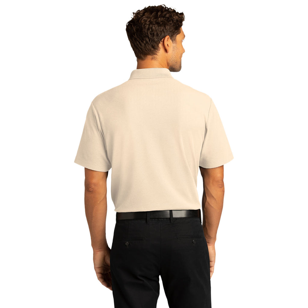 Port Authority Men's Ecru SuperPro React Polo