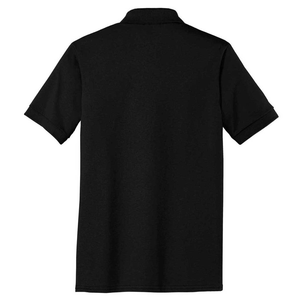 Port & Company Men's Jet Black Tall Core Blend Jersey Knit Polo