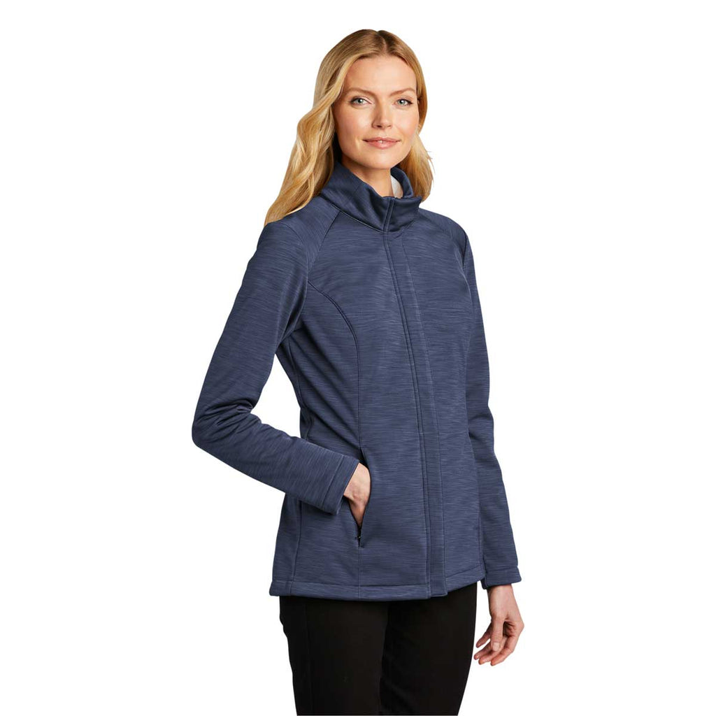 Port Authority Women's Dress Blue Navy Heather Stream Soft Shell Jacket