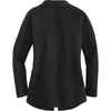 Port Authority Women's Deep Black/Charcoal Heather Interlock Cardigan