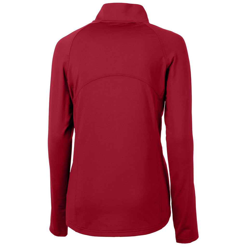 Cutter & Buck Women's Red Adapt Eco Knit Recycled Half Zip Pullover