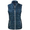 Cutter & Buck Women's Dark Navy Rainier PrimaLoft Eco Insulated Full Zip Printed Puffter Vest