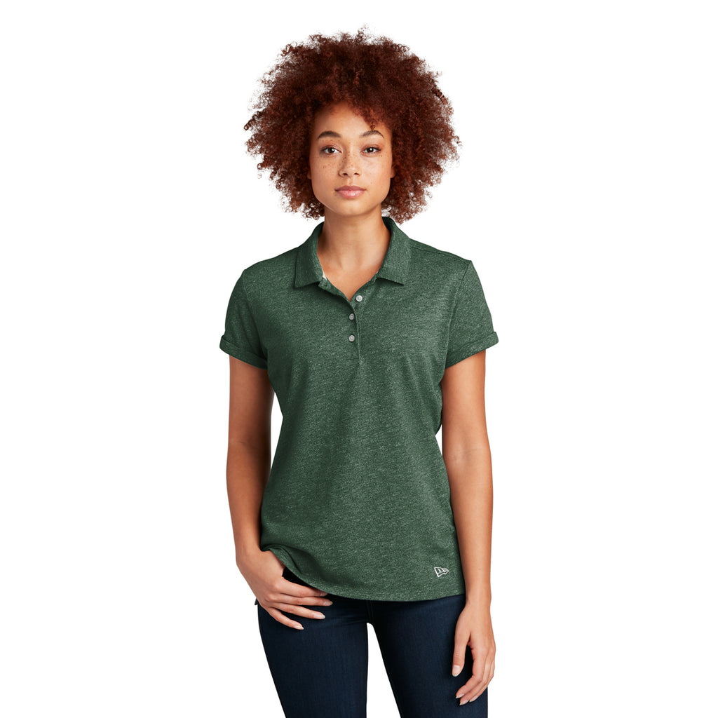 New Era Women's Dark Green Twist Slub Polo