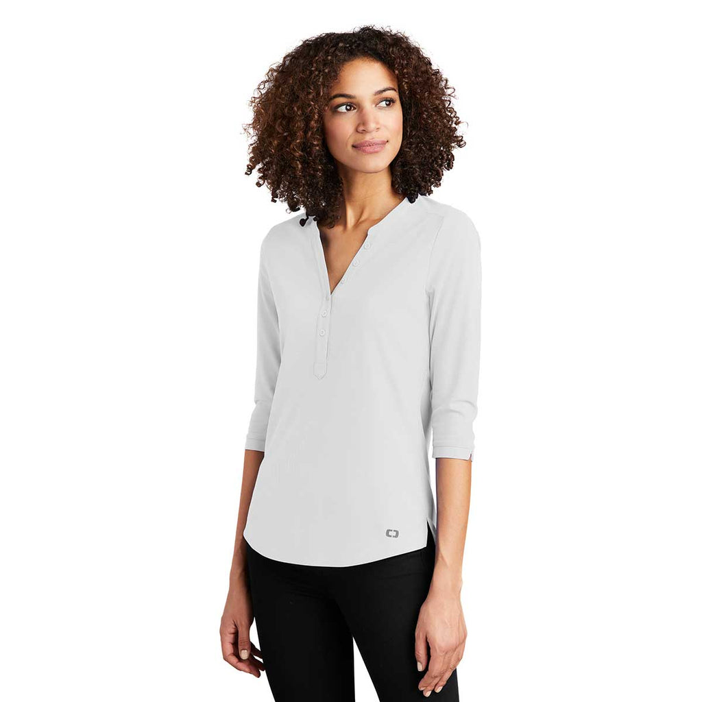 OGIO Women's Bright White Jewel Henley