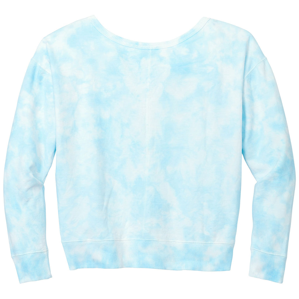 Port & Company Women's Glacier Beach Wash Cloud Tie-Dye V-Neck Sweatshirt