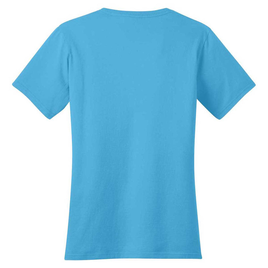 Port & Company Women's Aquatic Blue Ring Spun Cotton Tee