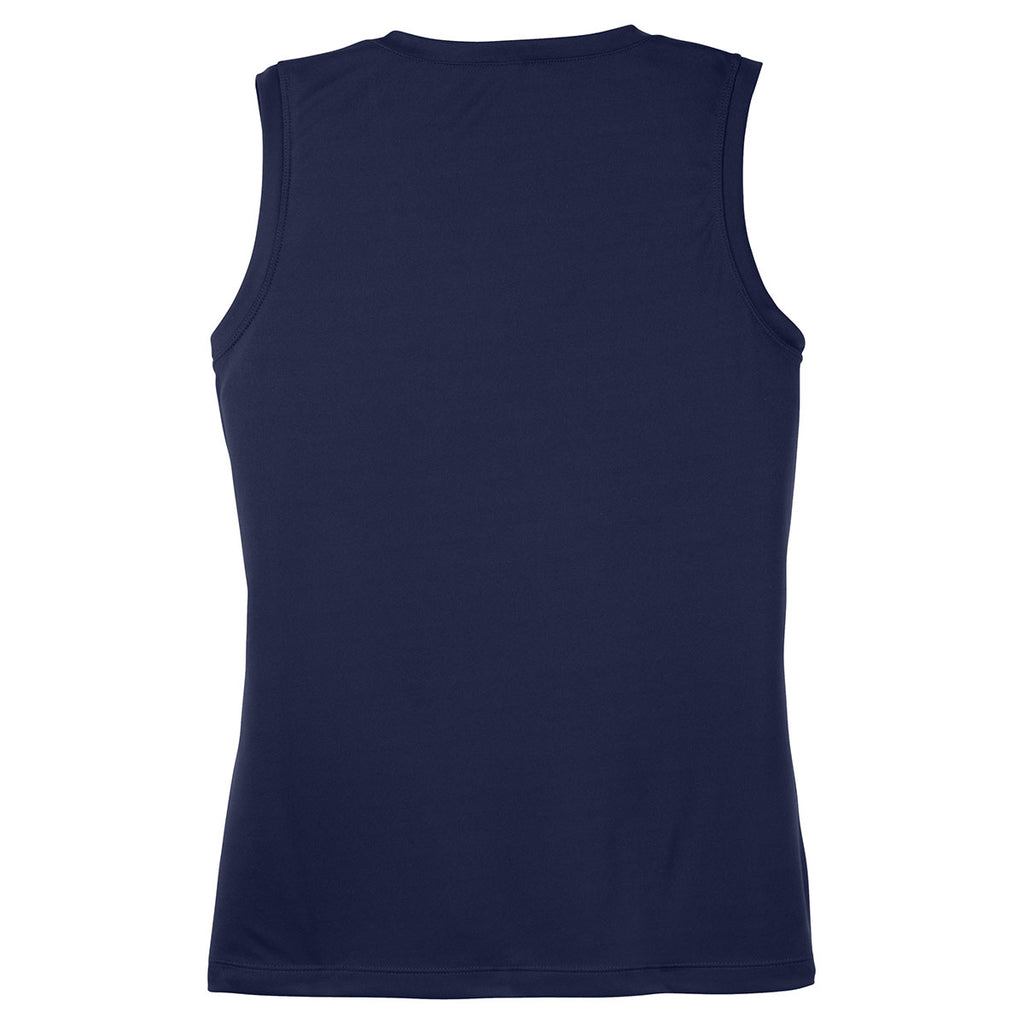 Sport-Tek Women's True Navy Sleeveless PosiCharge Competitor V-Neck Tee