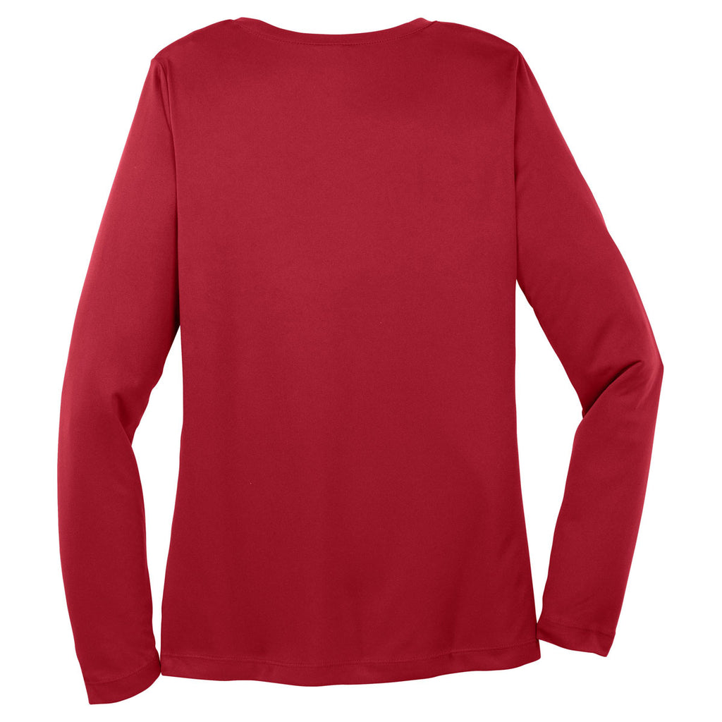 Sport-Tek Women's True Red Long Sleeve PosiCharge Competitor V-Neck Tee