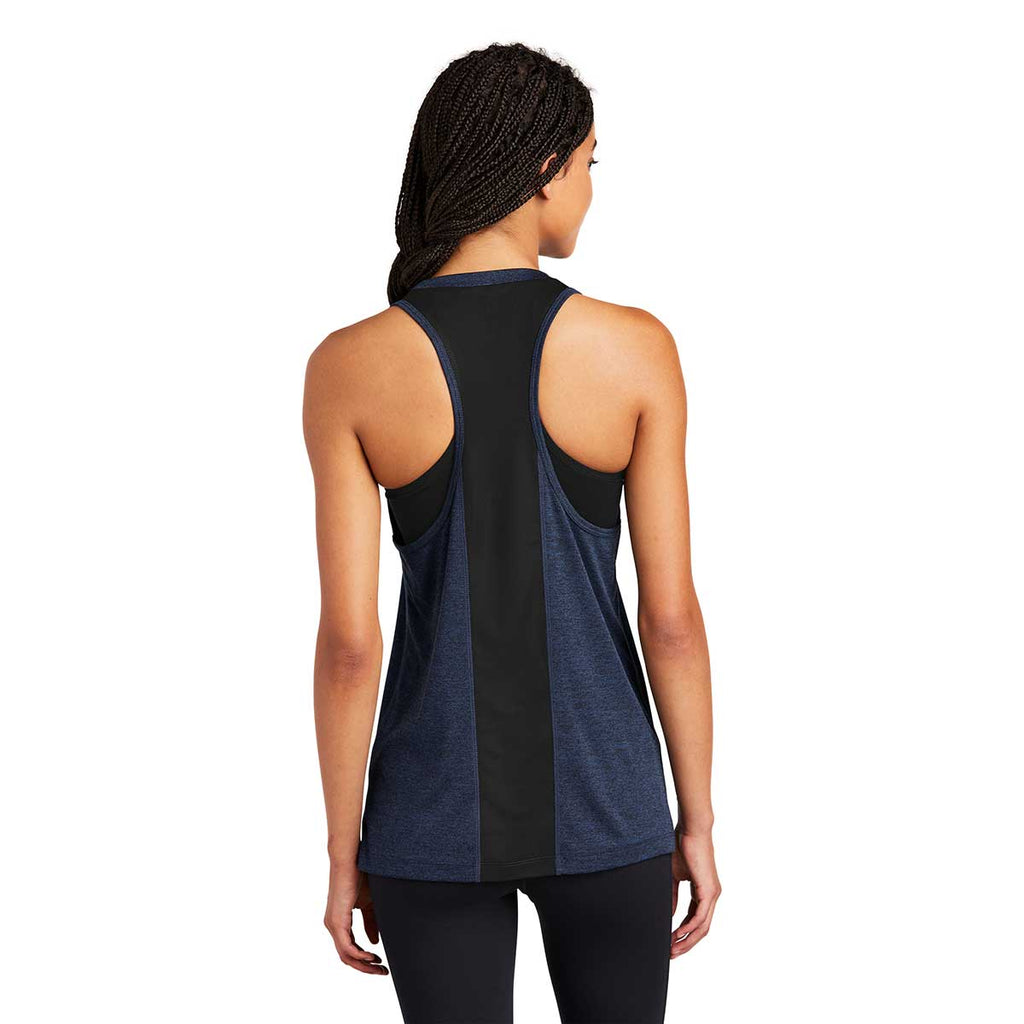 Sport-Tek Women's Dark Royal Heather/Black Endeavor Tank