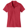 Sport-Tek Women's Deep Red Embossed PosiCharge Tough Polo