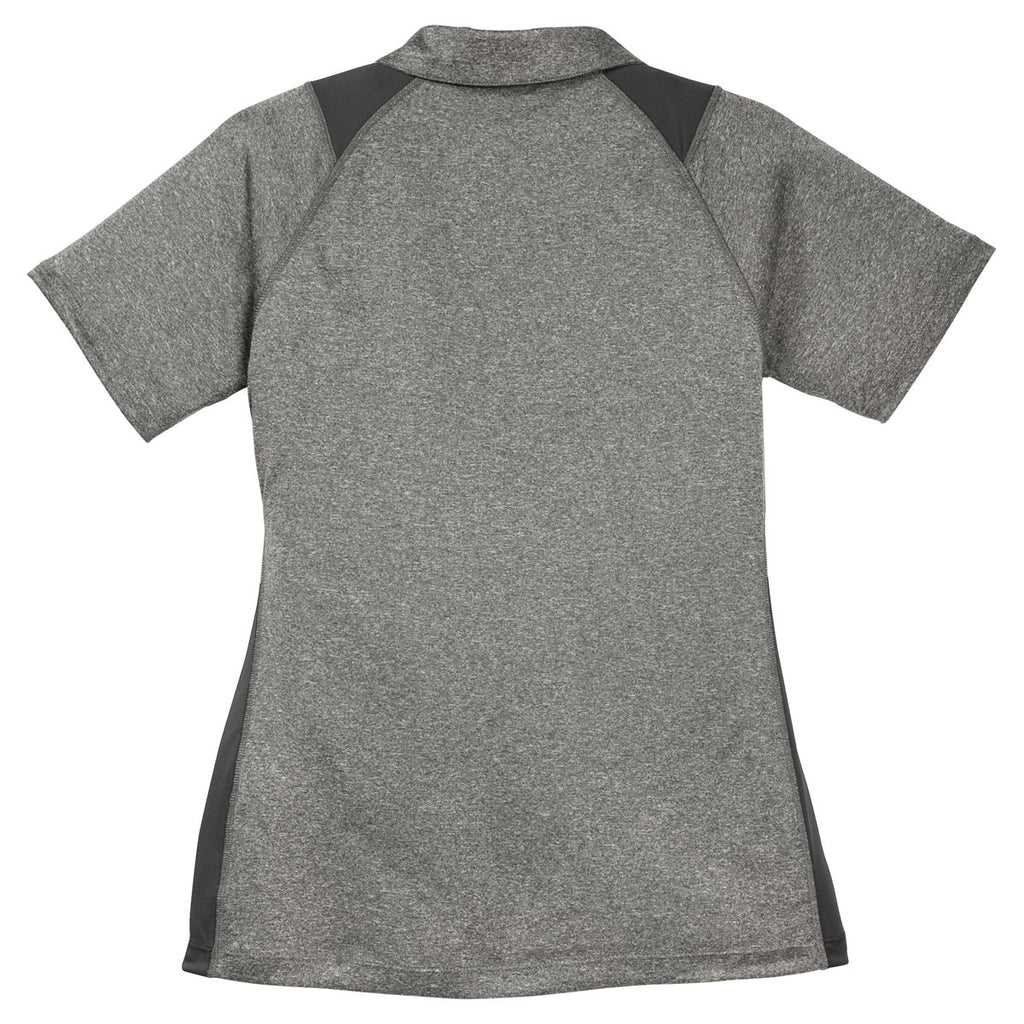 Sport-Tek Women's Vintage Heather/Black Heather Colorblock Contender Polo