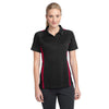 Sport-Tek Women's Black/Red PosiCharge Micro-Mesh Colorblock Polo