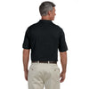 Harriton Men's Black 6 oz. Ringspun Cotton Pique Short-Sleeve Polo