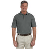 Harriton Men's Charcoal 6 oz. Ringspun Cotton Pique Short-Sleeve Polo