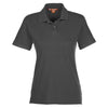 Harriton Women's Charcoal 6 oz. Ringspun Cotton Pique Short-Sleeve Polo